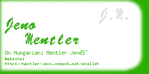 jeno mentler business card